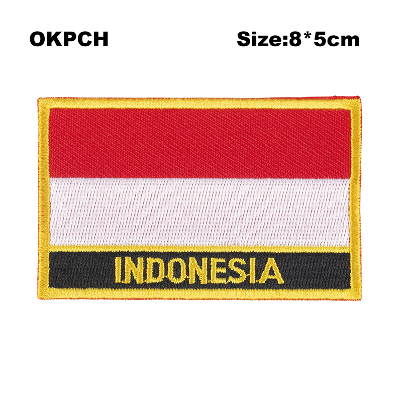 Embroidery In Indonesia - Naszywki z haftem flagi Indonezji Naprasowanki