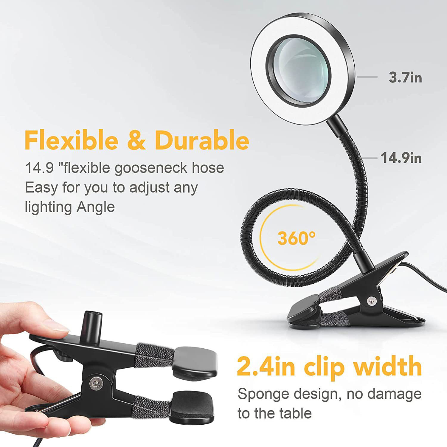 10X Clip On LED Lampka biurkow – Embroidery Fonts recenzja i cena