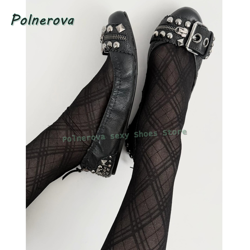 Buty Mary Jane z nitowaną klam – Embroidery Flat Shoes recenzja i cena